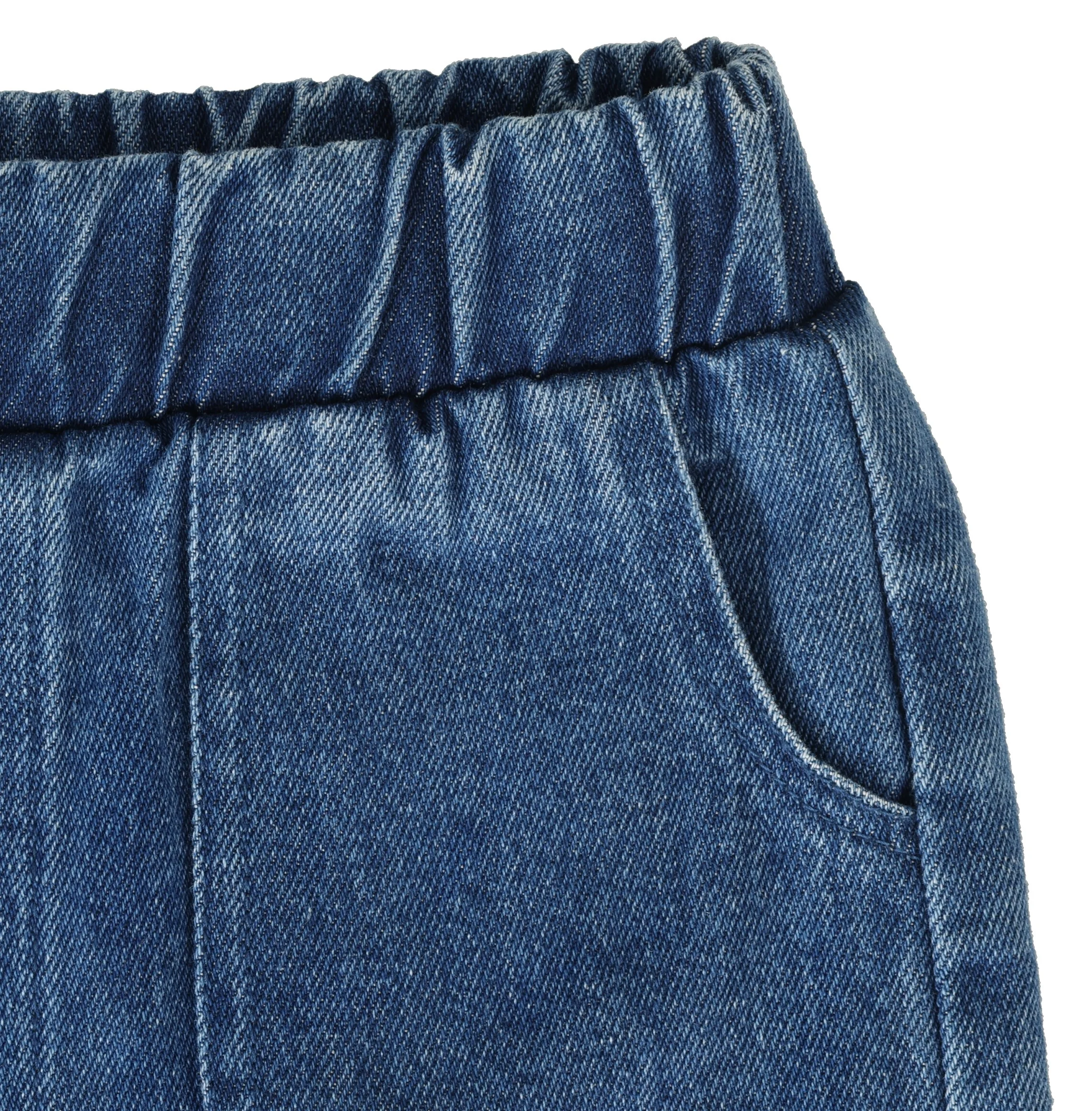 Denim Pull On Shorts - Blue Denim - Image 3